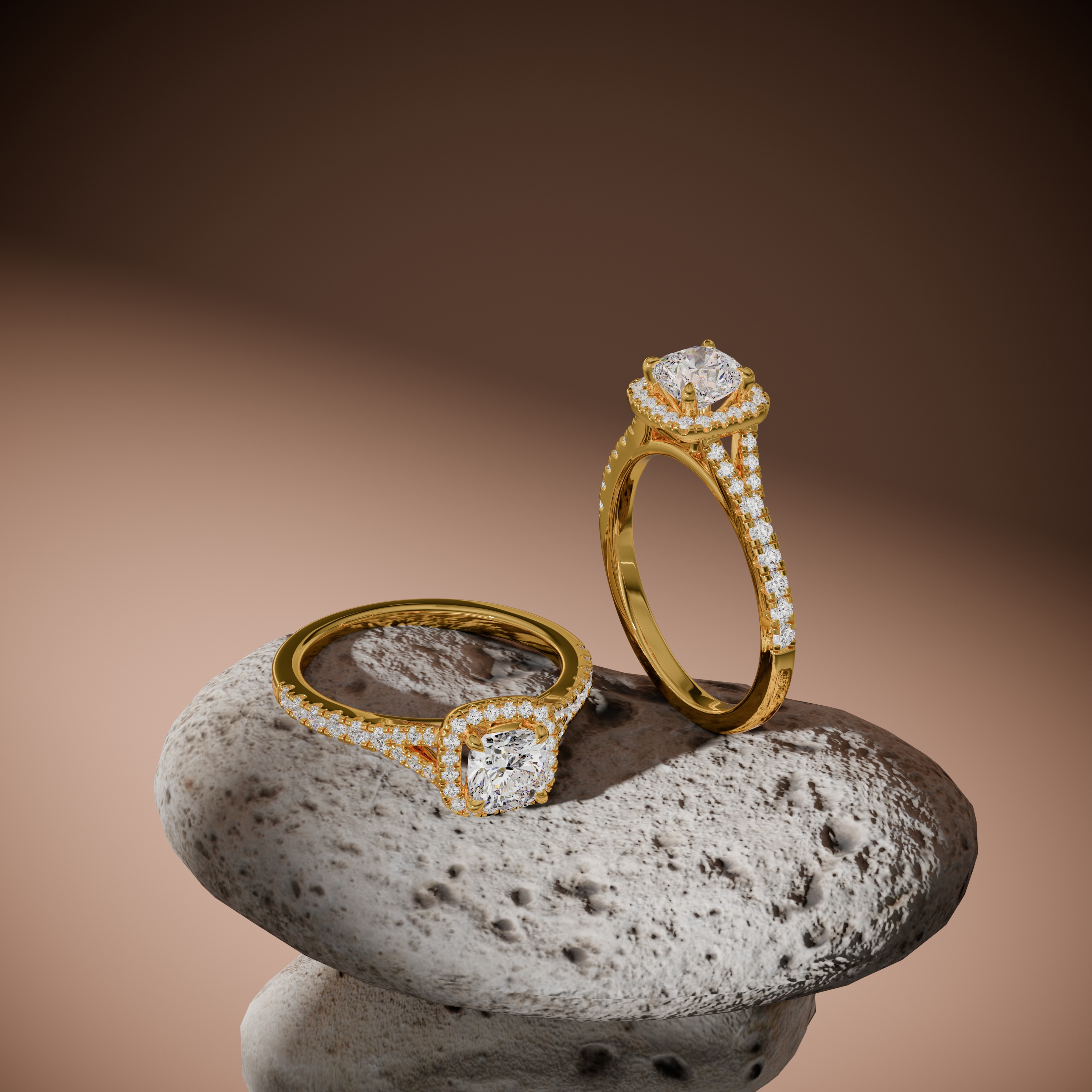 photorealistic diamond ring rendering